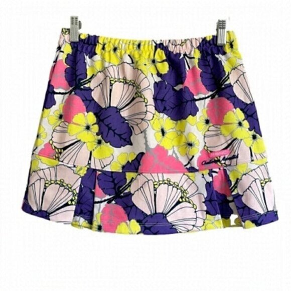 Groovy Tropical Floral Golf/Tennis Pleated Mini Skort Skirt - S/M 🎾 - Picture 1 of 6